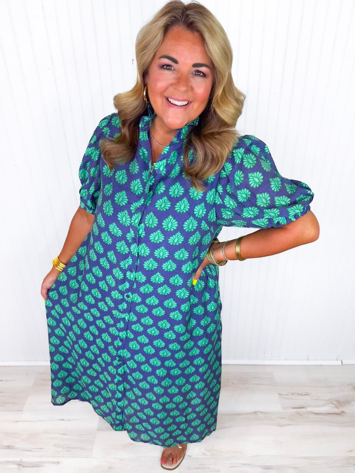 Robe midi bleue
