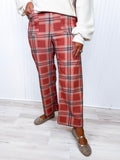 Pantalon large à carreaux